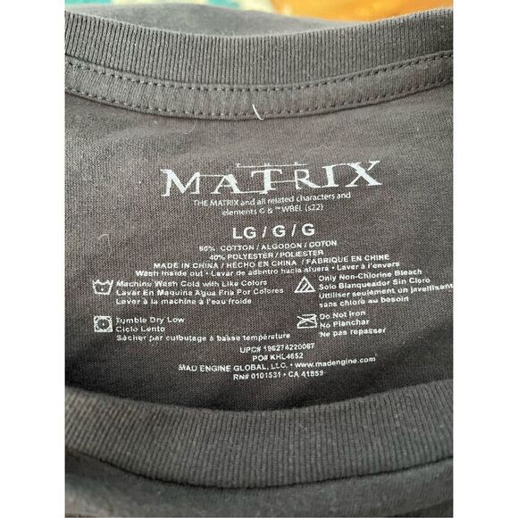 The Matrix Movie Officially Licensed T-Shirt Men’s L Gray Collectible - Picture 3 of 3